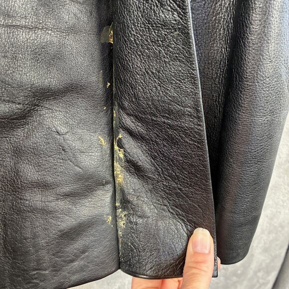 VTG 70s Suburban Internat'l Leather Coat Black Small Western Cowgirl Country - Picture 16 of 16